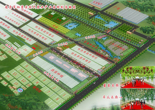 江苏省栖霞现代农业产业园区鸟瞰图